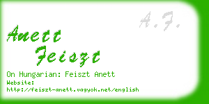 anett feiszt business card